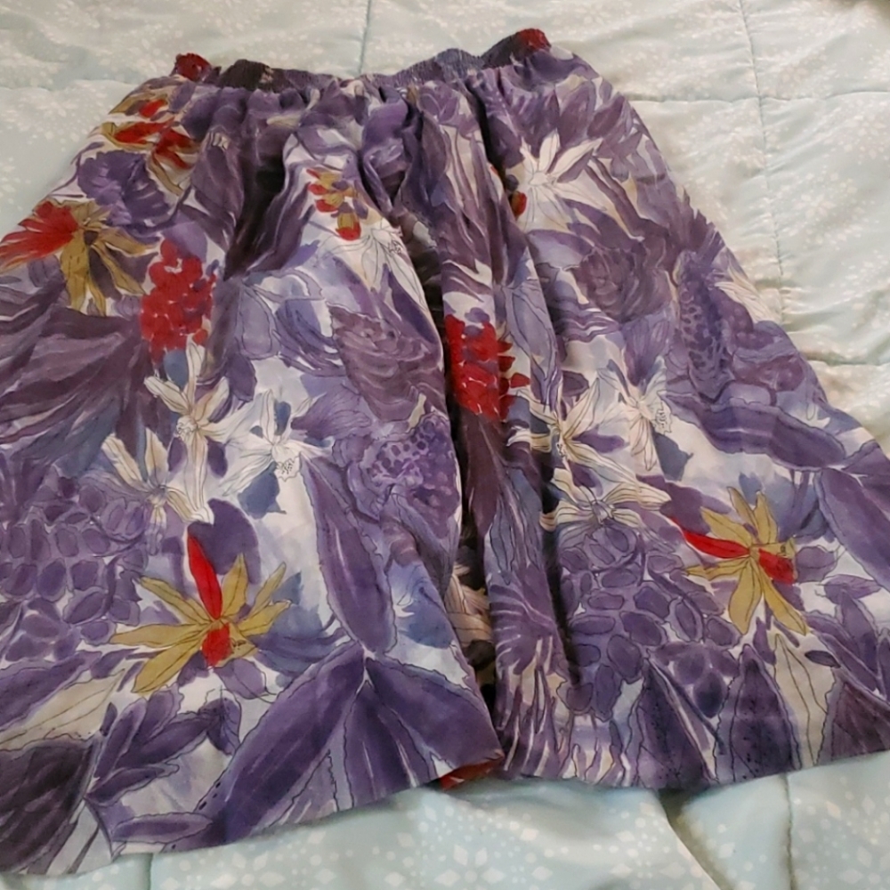 blue flowered skirt size 12